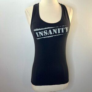 Beachbody Women's Black Insanity Tank Top w/ Bra Liner - Size Small